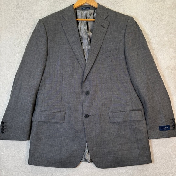 NEW Turnbury Men 44L Gray Wool Blend Suit Jacket Blazer...